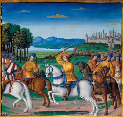 Karl VIs galenskap (1368 - 1422). Den 5 augusti 1392, i skogen av Le Mans, började han uppleva attacker av rasande galenskap: han skrek efter förräderi, attackerade sin egen trupp och dödade fyra personer. Krönikor av Enguerrand de Monstrelet (v. 1400 av Unknown artist