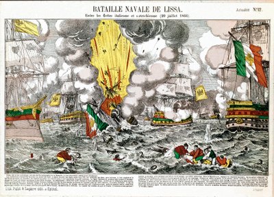 Sjöslaget vid Lissa (Adriatiska havet), 20 juli av Unknown artist
