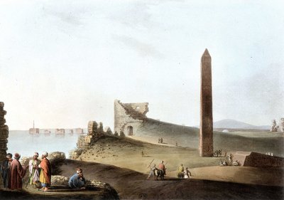 Obeliskerna i Alexandria, kallade Cleopatras nålar - i "" Views in Egypt"" av Unknown artist