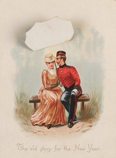 ?Den gamla historien för det nya året?, Nyårskort, 1885 ca av Unknown