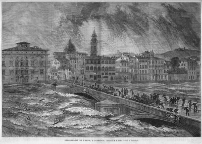 Översvämningen av Arno till Florens 1868. av Unknown artist