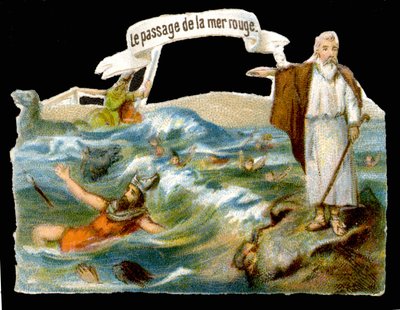 Röda havets passage (Moses) - Kromolitografi av 1800-talet av Unknown artist