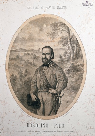 Patrioten Rosolino Pilo (tryck) av Unknown Artist
