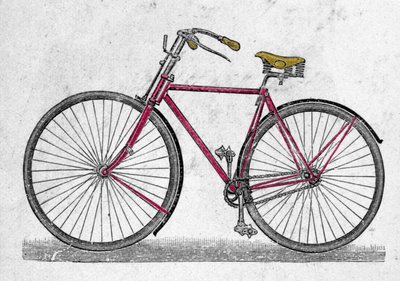 Den pneumatiska cykeln, uppfinningen av gummidäck av engelsmannen John Boyd Dunlop går tillbaka till 1888. av Unknown artist