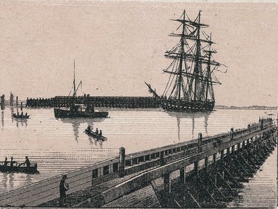 Hamnen i staden Calais i "" Världen illustrerar 168 vyer"" Odaterad (slutet av 1800-talet) av Unknown artist