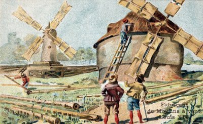 Yrket som tillverkare av väderkvarnar i början av 1700-talet. av Unknown artist