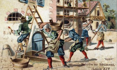 Yrket målare i byggnad i början av 1700-talet. av Unknown artist
