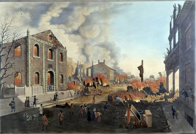 Ruinerna efter den stora New York-branden 16-17 december av Unknown artist