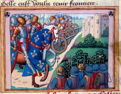 Sätet för Chateau Gaillard (Chateau-Gaillard) på uppdrag av Charles VII av Unknown artist