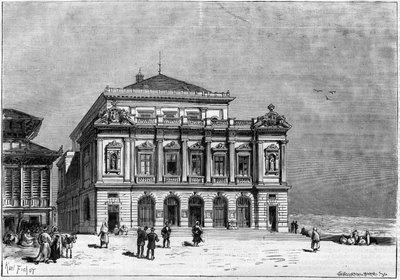 Konstantins teater i Algeriet byggd av arkitekten Paul Jean Gion (1838-1904) mellan 1877 och 1883 - utsidan av teatern av Unknown artist