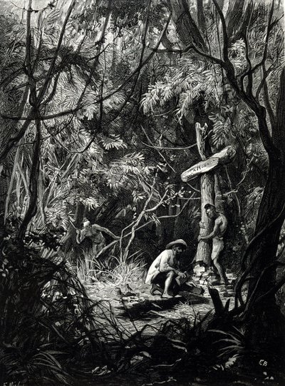 Upptäckaren Henri Mouhots grav i Indokina. av Unknown artist