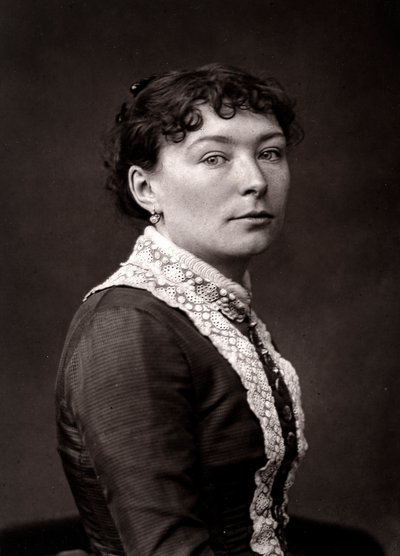 Den kvinnliga konstnären Virginie-Elodie Demont-Breton porträtterad med anledning av Salongen i Paris 1883 av Unknown