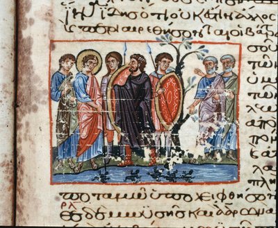 The Wounds of Egypt: The Invasion of the Frogs Miniature från "" Codex of the Octateuch of Serail"" (ms.8 eller Seraglio Octateuch) 1100-talets Topkapi Sarayi Museum Library Istanbul av Unknown artist