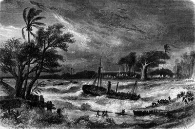 Tidvattenvåg i Rufisque (Senegal) på 1700-talet. av Unknown artist