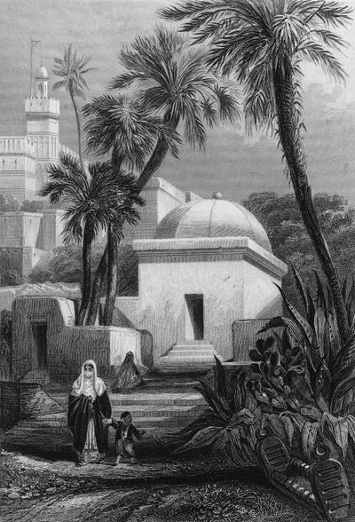 De moriska invånarnas gravar på en kyrkogård i Alger i Bab-el-Oued av Unknown artist
