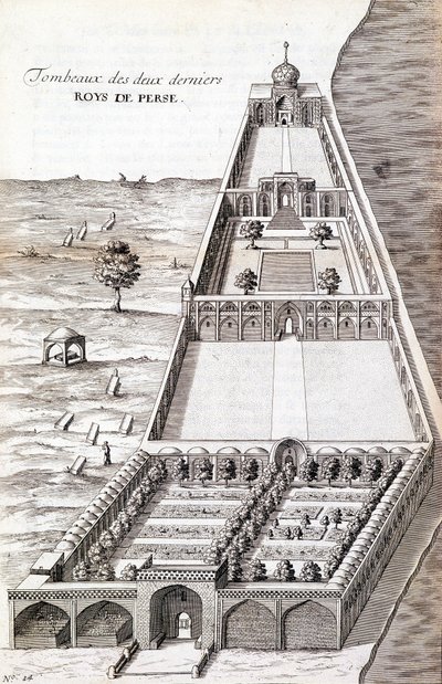 Gravar av de två sista kungarna av Persien - i "" Dagbok över riddaren Chardins resa, Persien och Ostindien, vid Svarta havet och kolkidén""" av Unknown artist