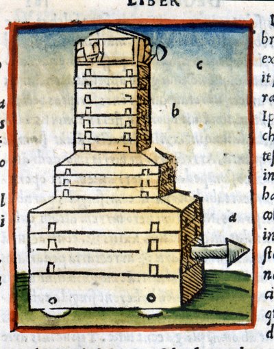 Sköldpadda, tank - i "" De architectura"" av Vitruva från 1630 av Unknown artist