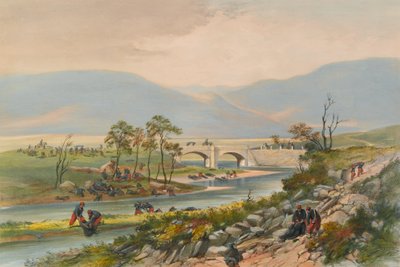 ?Traktir-bron efter slaget vid Tchernaya?, 1855 av Unknown