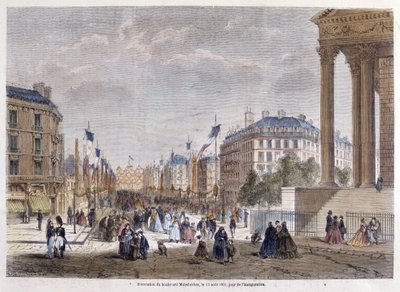 Förvandlingar av Paris under det andra imperiet, Haussmann Paris. Invigning av Boulevard Malesherbes (Haussmann verk) av Unknown artist