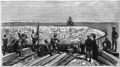 Transport av obelisken känd som "Aiguille de Cleopatre"" från Egypten till England av Unknown artist