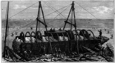 Transport av obelisken känd som "Needle of Cleopatra" från Egypten till England av Unknown artist