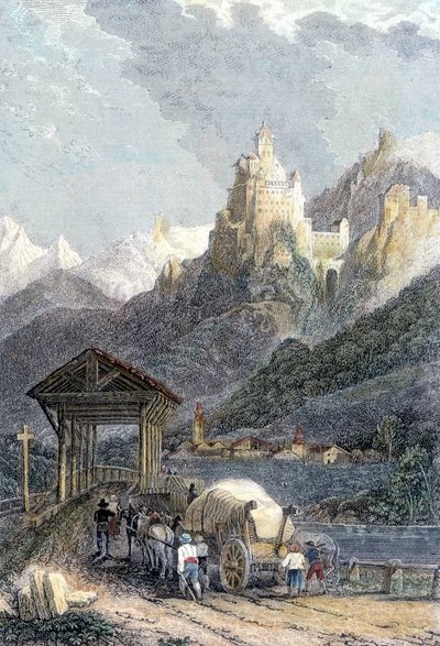 Trostburg slott i Tyrolen. av Unknown artist