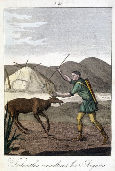 Tschutkis man konsulterar auspures (Asien). av Unknown artist
