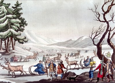 Tungus, Sibirien. Teckning av Cartelli. Library of Decorative Arts i Paris. ""Den antika och moderna dräkten"" av Unknown artist