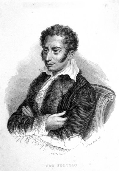 Ugo Foscolo (1778 - 1827), italiensk poet och romanförfattare av Unknown artist