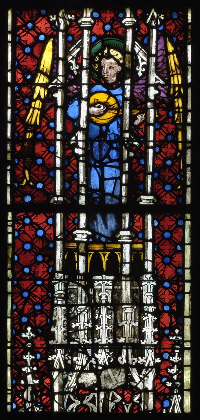 Anonymt målat glasfönster ca 1400-1415 Notre-Dame Musees de Strasbourg Alsace av Unknown artist