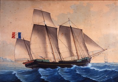 En lugger eller en tidvattenjägare (chasse-sto) ""Jeune Marie - Vannes"" av Unknown artist