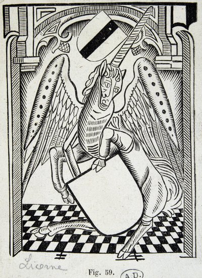 Enhörning - gravyr av 1400-talet av Unknown artist