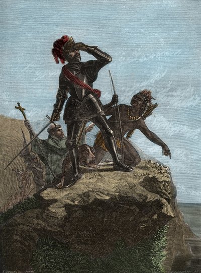 VASCO NUNEZ de BALBOA (1475-1519) - Spansk upptäcktsresande - Balboa upptäcker Stilla havet 1513 - Conquete de l