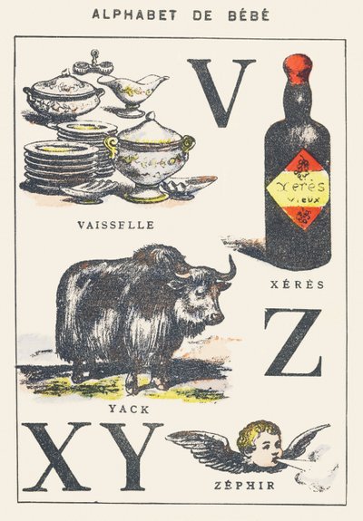 V X Y Z: fat, xeres, yak, zefir av Unknown artist