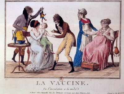 Vaccin eller inokulering är på modet. Gravyr från början av 1800-talet. Paris, B.N. av Unknown artist