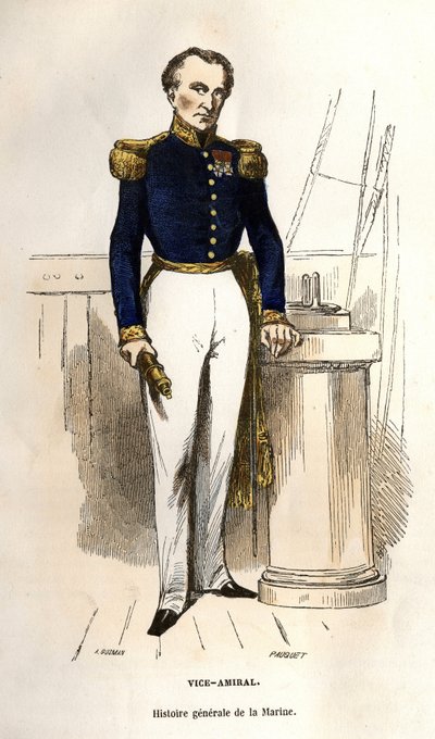 Vice amiral.I "" Marinens allmänna historia"" av Van Tenac av Unknown artist