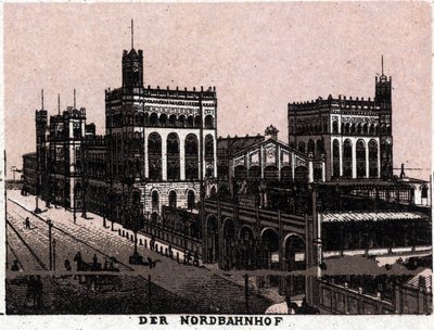 Wien, Österrike: utsikt över den norra järnvägsstationen i Wien. i "" Världen illustrerar 168 vyer"" Odaterat (slutet av 1800-talet) av Unknown artist
