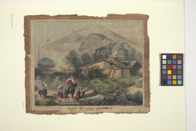 Utsikt över Vierwaldstättersjön (handfärgad litografi) av Unknown artist