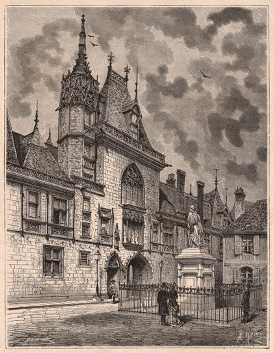 Utsikt från gatan i Palais Jacques Coeur i Bourges, Frankrike av Unknown