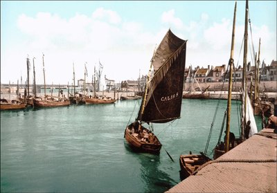 Utsikt över Calais, hamnen. Photochrome v. 1890. av Unknown artist