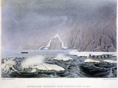 Utsikt över Cape Barrow - i "" Berättelse om en resa till polarhavets stränder under åren 1819-1821", av John Franklin, red. London av Unknown artist
