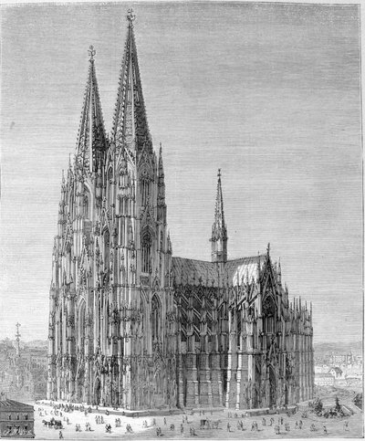 Utsikt över Kölnerdomen. 1800-talsgravyr. av Unknown artist