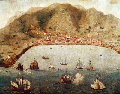 Utsikt över Funchal, Madere Island (målning av Unknown artist