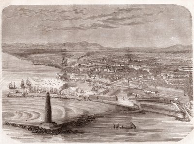 Vy över Livorno (Livorno - Toscana - Toscana) - Toscana - gravyr 1860 av Unknown artist