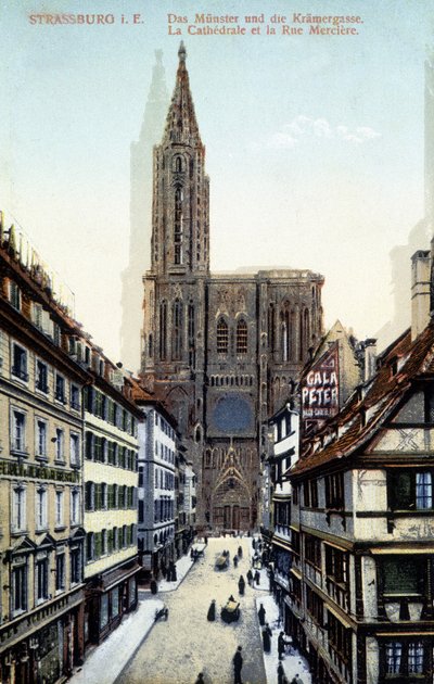 Utsikt över Strasbourgs katedral i slutet av 1800-talet av Unknown artist