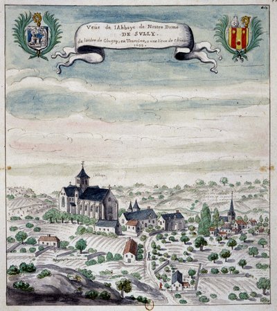 Utsikt över Sully Abbey, Touraine av Unknown artist