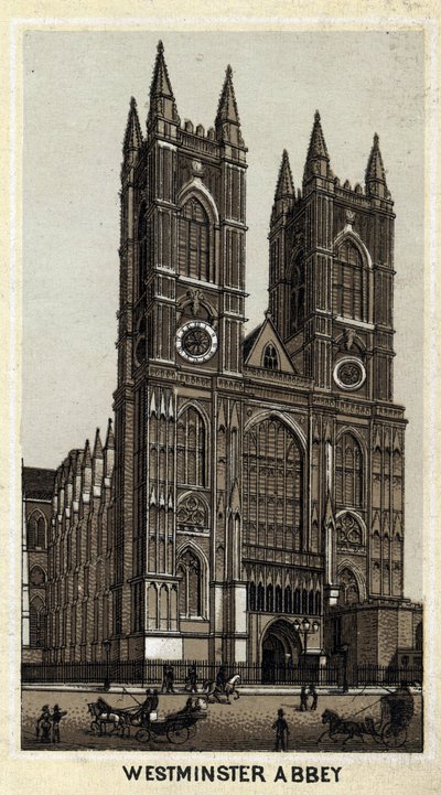 Vy över Westminster Abbey, London, England. av Unknown artist