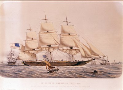 Vy över American Clipper Electric. Litografi från 1854 av Unknown artist