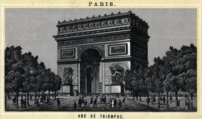 Utsikt över Triumfbågen i Paris. av Unknown artist
