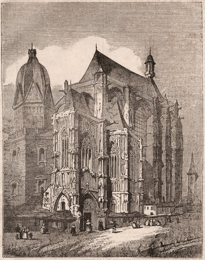 Utsikt över katedralen i Aachen, Rheinland-Westfalen, Tyskland av Unknown
